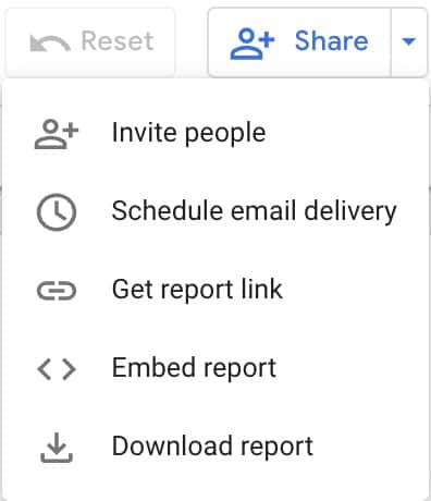 Data Studio Share Options  - Data Bloo