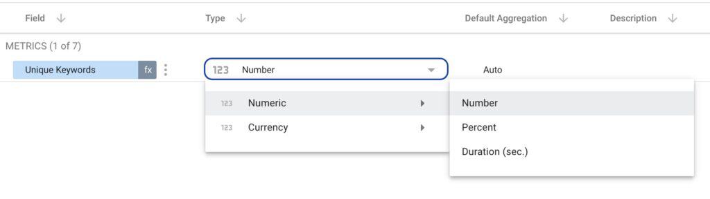 Add the type of field - Data Bloo