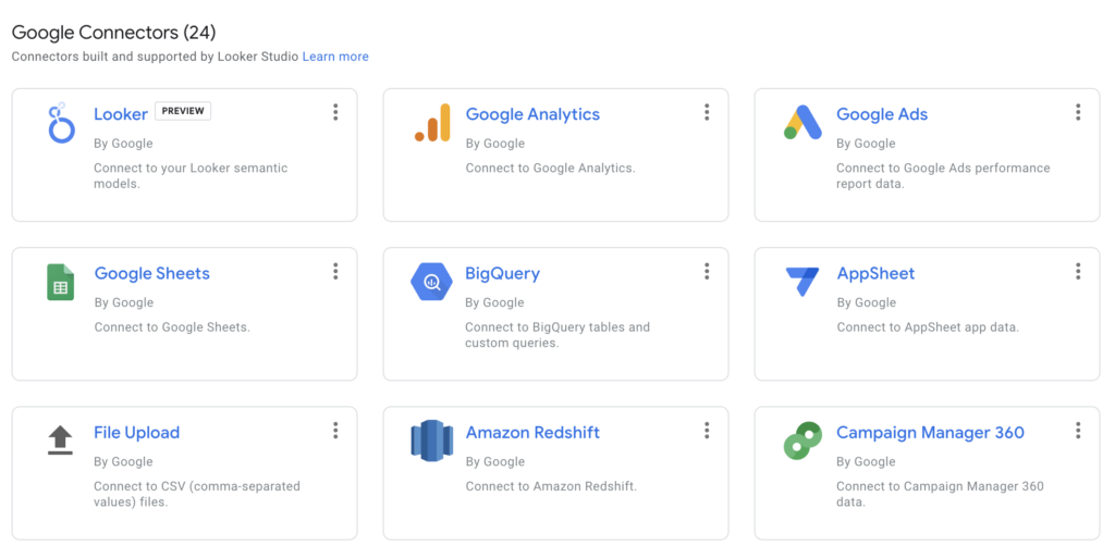 Google Looker Studio Native Connectors